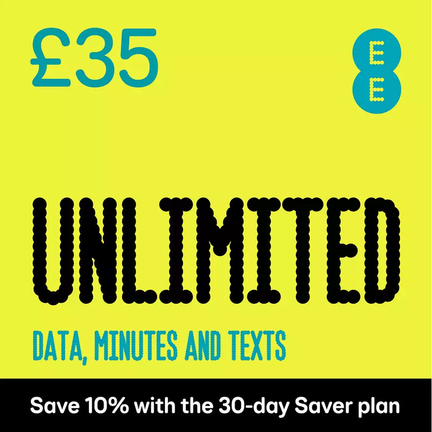 EE Unlimited Pay As You Go SIM Card 2026