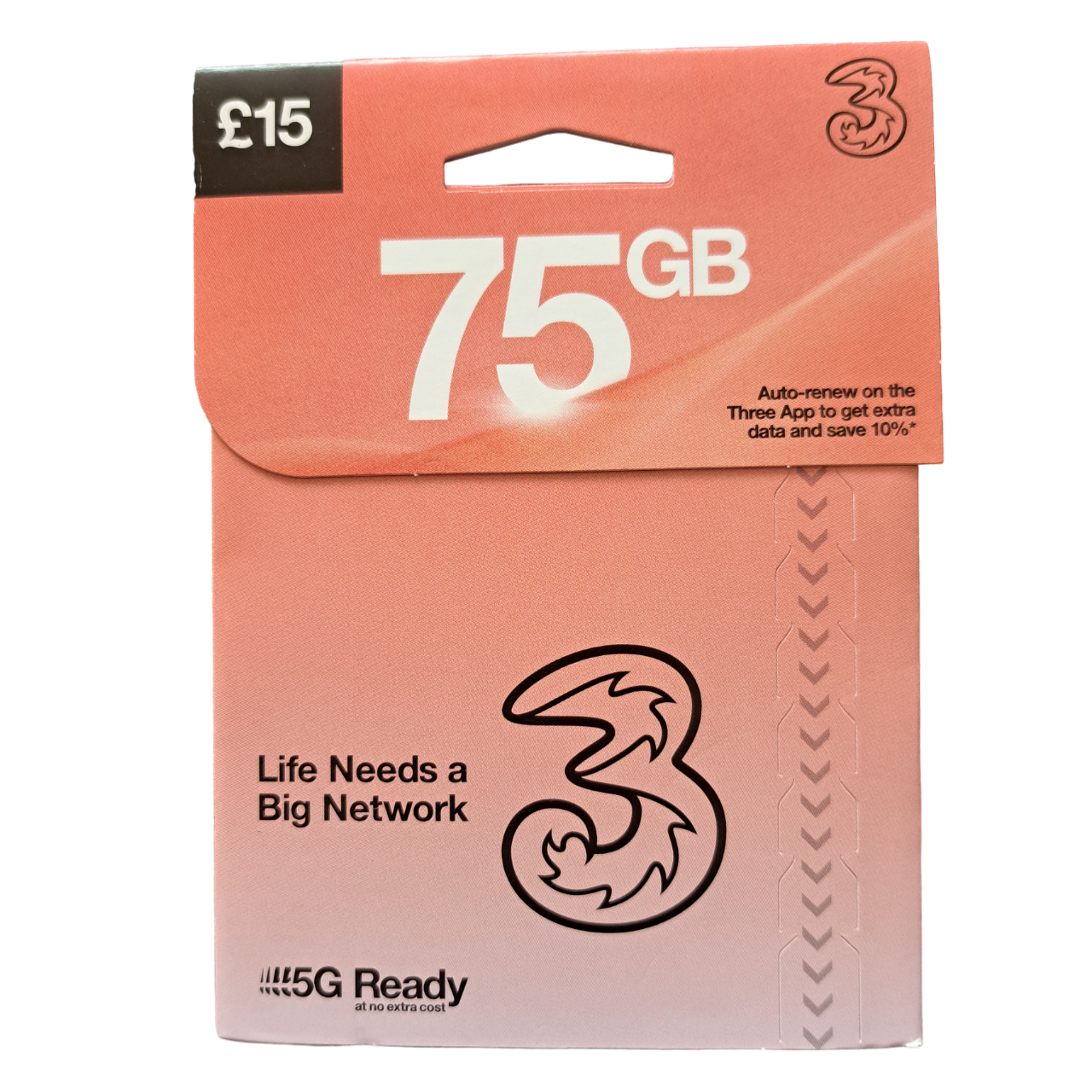 Three 75GB PAYG SIM PACK