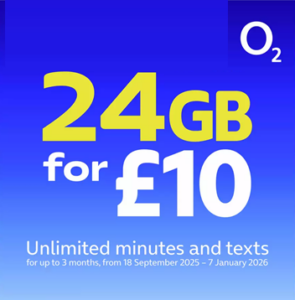 O2 24GB Pay As You Go SIM Card 2026