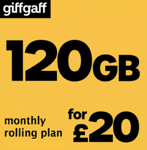 giffgaff 120 GB Pay As You Go SIM card 2026